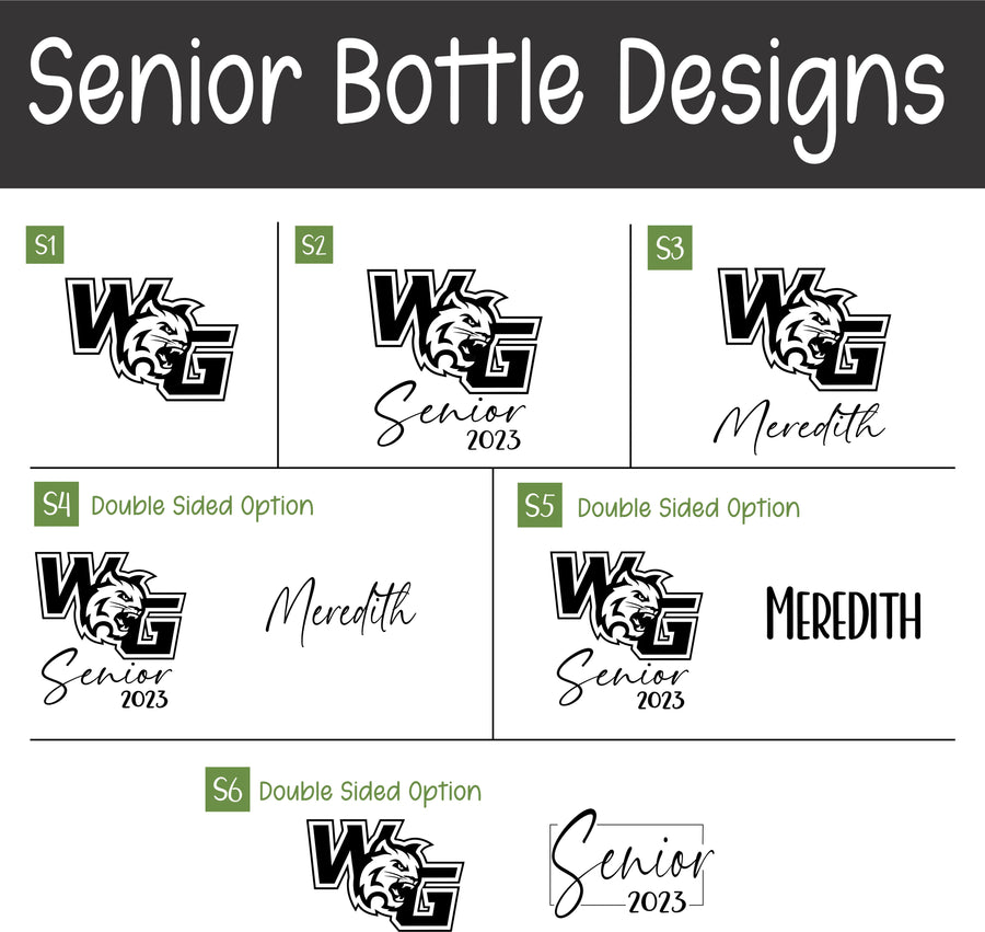 Personalized Senior 2023 Water Bottle - Customizable with School Logo and Name - 40 oz Polar Bottle