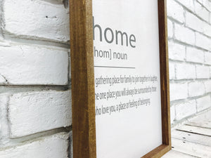 "Home [Home] Noun..." Wooden Farmhouse Home Decor Sign