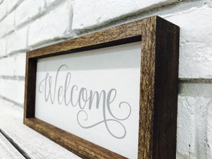 "Welcome" Wooden Farmhouse Home Decor Sign