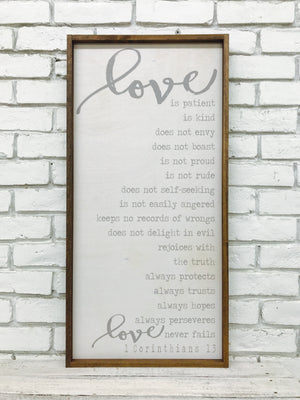 "Love is Patient..." Wooden Sign