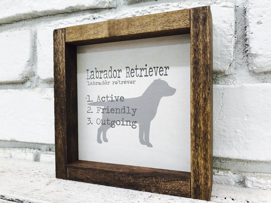 Labrador Retriever Dog Wooden Sign
