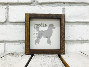 Poodle Dog Wooden Sign