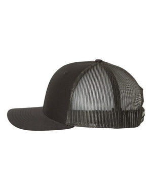 Personalized Trucker Hat Richardson with Laser Engraved Leatherette Patches for Business Promotional Items - Made in USA