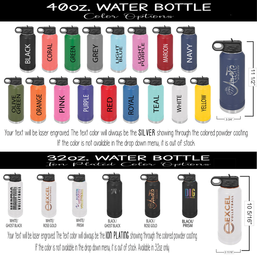Team Custom 40 oz Polar Water Bottle - 1-11 Pieces