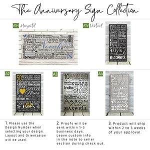 Anniversary Personalized Subway Sign Metal
