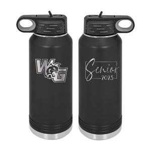Personalized Senior 2023 Water Bottle - Customizable with School Logo and Name - 40 oz Polar Bottle