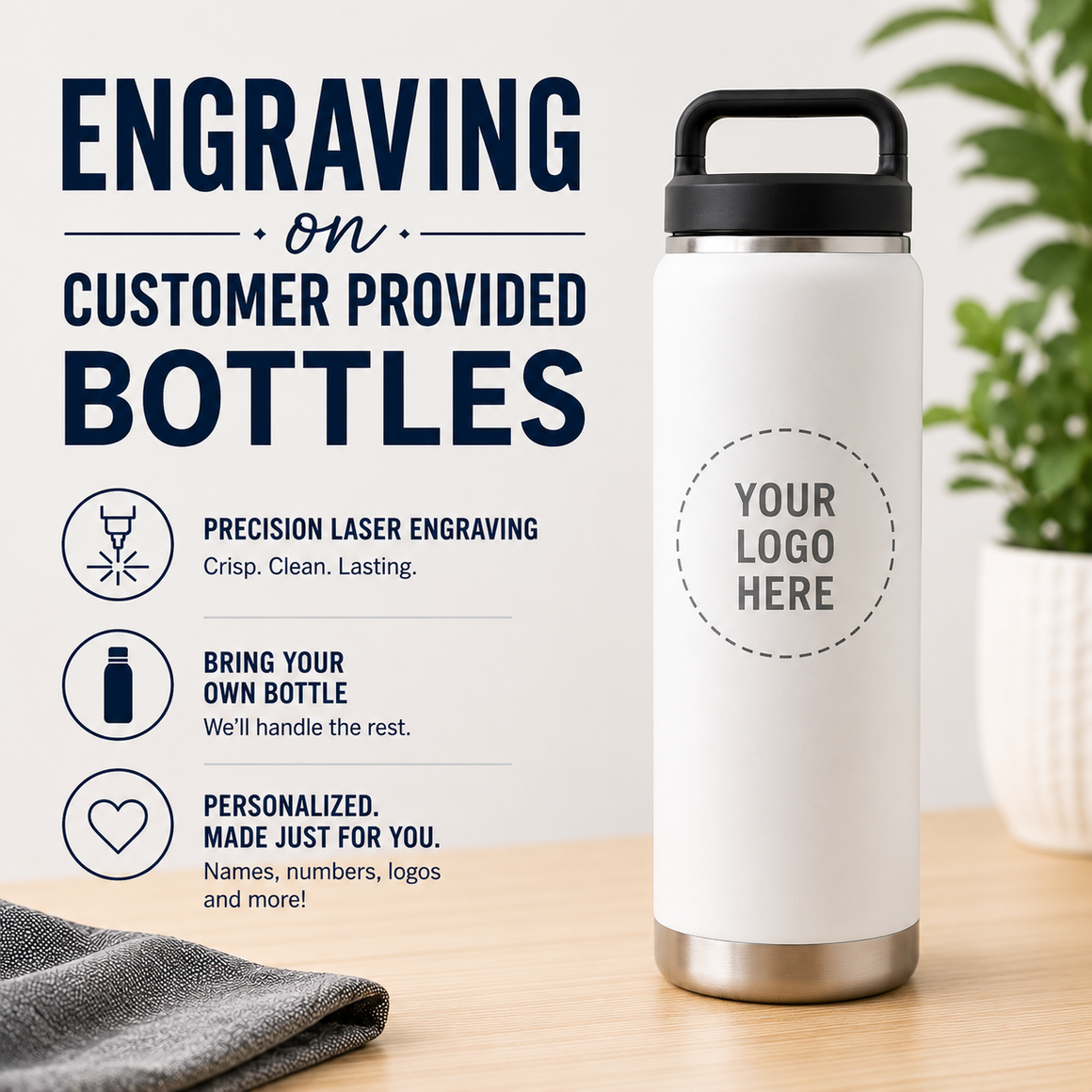 Customer-Provided Tumbler Engraving | Laser Engraving Service Only