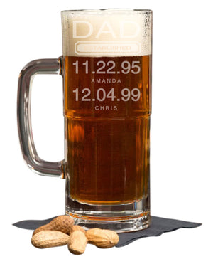 Engraved and Personalized Father's Day Beer Glass Gift