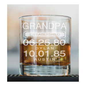 Personalized Engraved Whiskey Glass For Dad