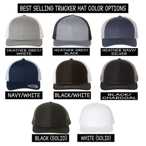Personalized Trucker Hat Richardson with Laser Engraved Leatherette Patches for Business Promotional Items - Made in USA