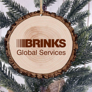 Wood Log Ornament Bulk Custom Logo