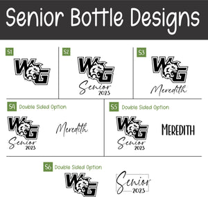 Personalized Senior 2023 Water Bottle - Customizable with School Logo and Name - 32 oz Polar Bottle