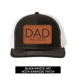 Father's Day Trucker Hat with Custom Leather Patch