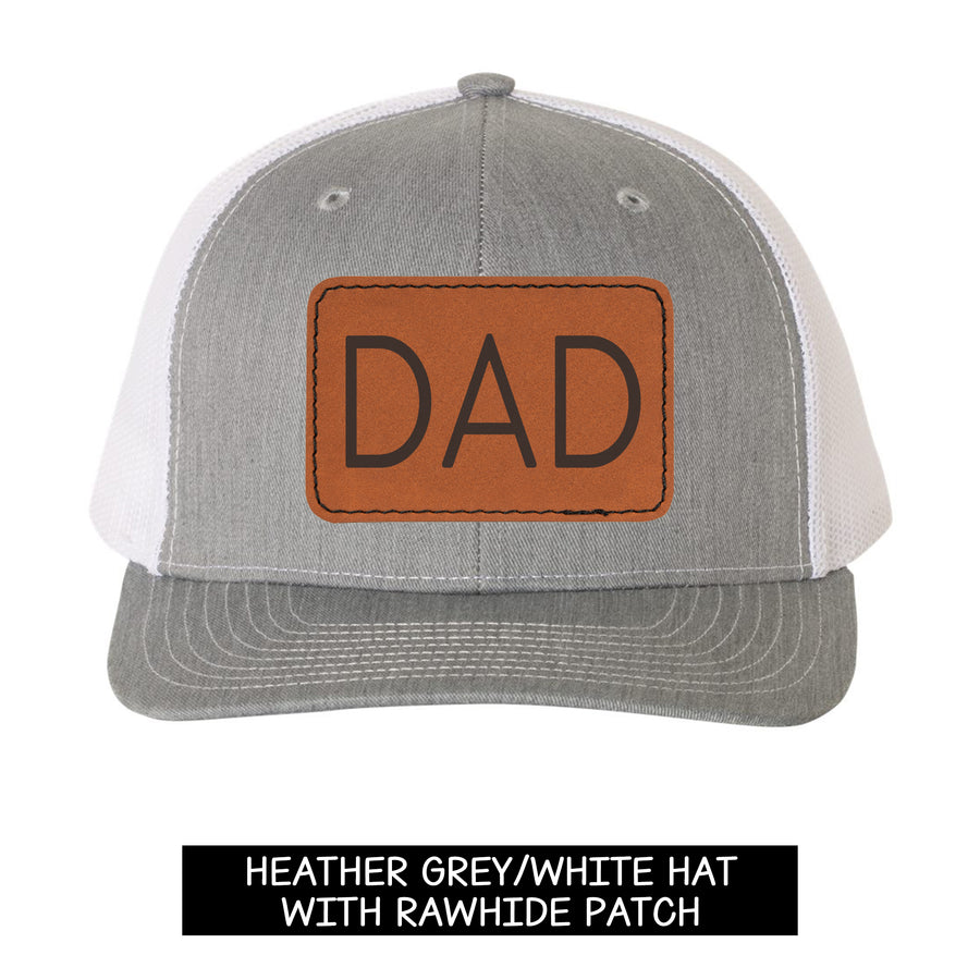 Father's Day Trucker Hat with Custom Leather Patch
