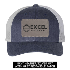 Personalized Trucker Hat Richardson with Laser Engraved Leatherette Patches for Business Promotional Items - Made in USA