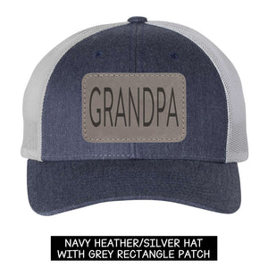 Father's Day Trucker Hat with Custom Leather Patch