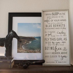 Wedding Song Lyrics Sign on Wood