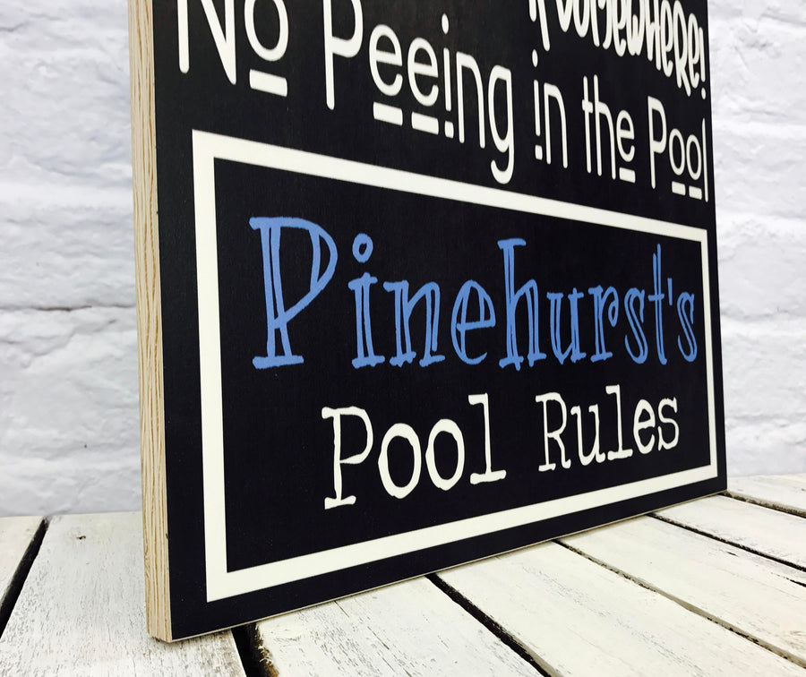 Personalized Pool Last Name MDO Sign