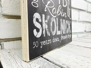 50 Year Anniversary Personalized Sign on Tin