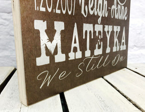 10 Year Personalized Wooden Anniversary Subway Sign