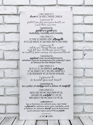 wedding song lyric wood sign I promise to love you
