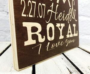 10 Year Personalized Wooden Anniversary Subway Sign