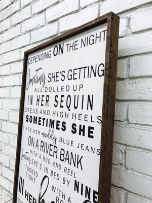 Wedding Song Lyrics Sign on Wood