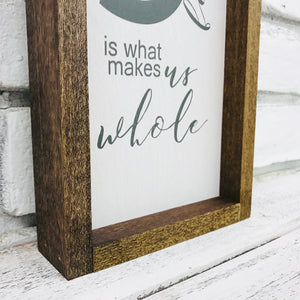 Farmhouse Wall Decor, Family of 5 Home Sign, Rustic Wooden Frame Decoration