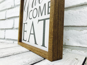 Y'all Come Eat Farmhouse Wooden Decor Sign