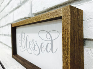 "Blessed" Wooden Farmhouse Home Decor Sign