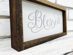 "Blessed" Wooden Farmhouse Home Decor Sign