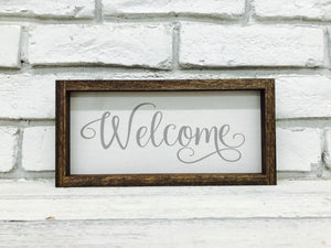 "Welcome" Wooden Farmhouse Home Decor Sign