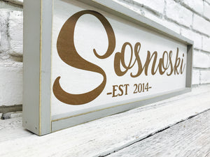 Personalized Family Name Sign on Wood