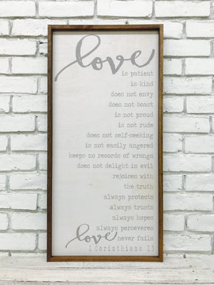 "Love is Patient..." Wooden Sign
