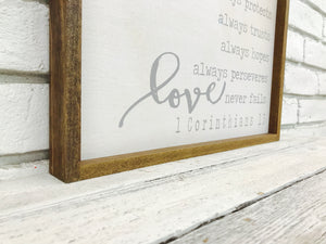 "Love is Patient..." Wooden Sign