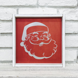 Red Santa on Tin Sign