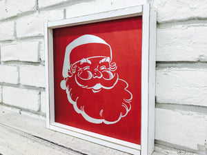 Red Santa on Tin Sign