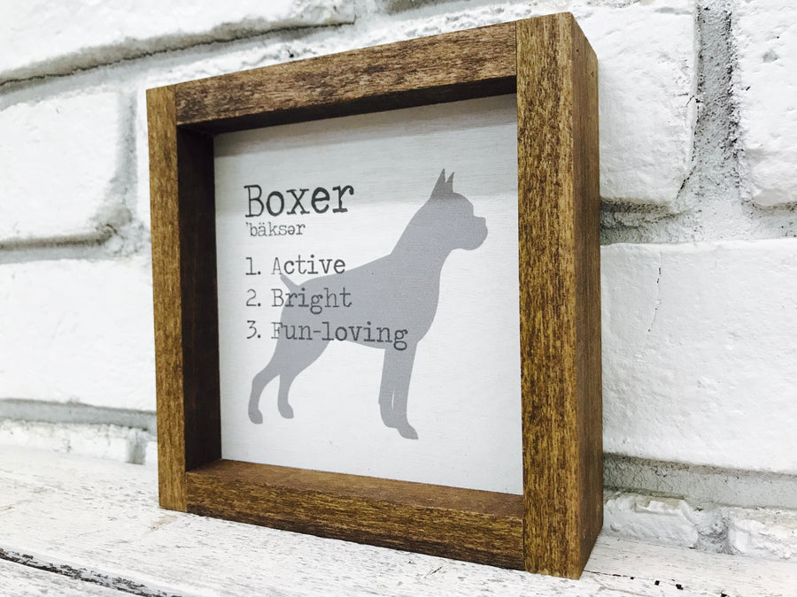 Boxer Dog Wooden Sign