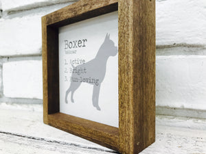 Boxer Dog Wooden Sign
