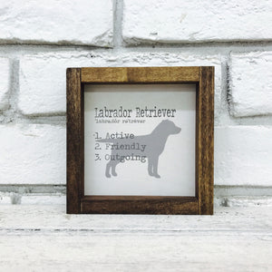 Labrador Retriever Dog Wooden Sign