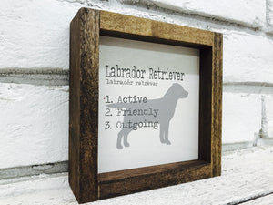 Labrador Retriever Dog Wooden Sign