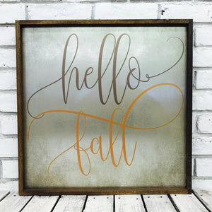 "Hello Fall" Tin Sign