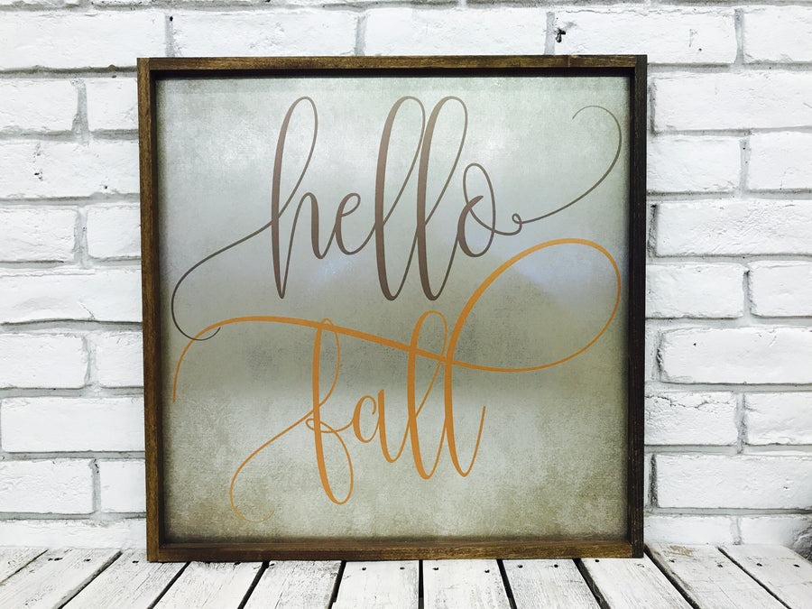 "Hello Fall" Tin Sign