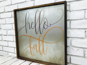 "Hello Fall" Tin Sign