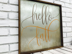 "Hello Fall" Tin Sign