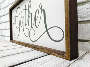 Wooden Farmhouse Sign "Gather"