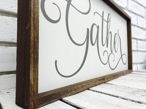 Wooden Farmhouse Sign "Gather"