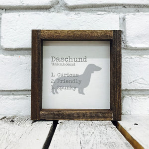 Daschund Dog Wooden Sign