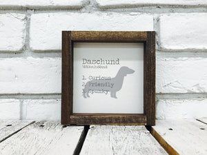 Daschund Dog Wooden Sign