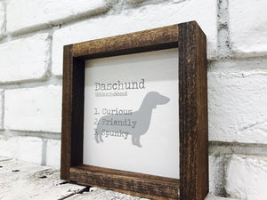 Daschund Dog Wooden Sign